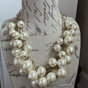 Pearl Cluster Statement Necklace